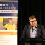 National Skills Week Business Lunch 2018 Guest speakers Minister for Industry and Skills David Pisoni, Barossa Fine Foods Business Manager Alex Knoll. Playford Civic Centre August 24, 2018.